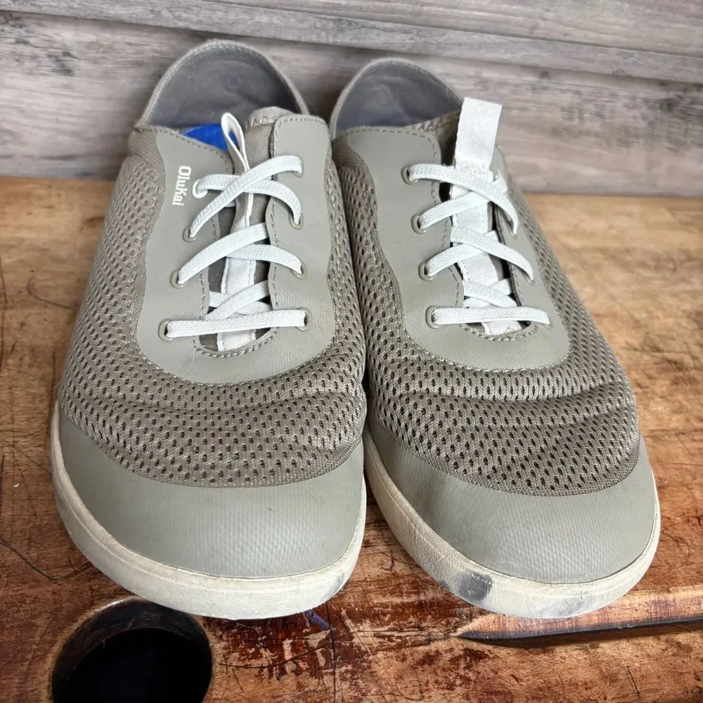 OluKai Moku Pae men's sz 11 preworn gray shoes valsole inserts